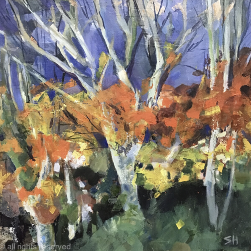 Bright Autumn Trees - 40x40 - £390