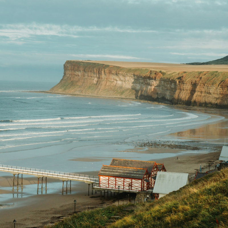 Saltburn Beach - this shingle and sandy beach boasts a Victorian pier and a unique water-powered Cliff Lift for easy access.