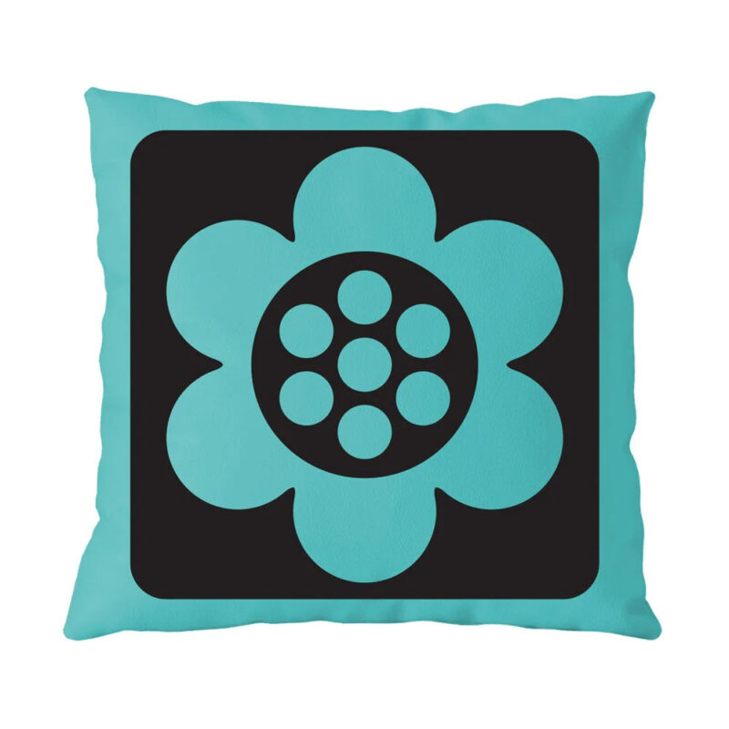 Hornsea Geo Teal Flower Cushion - £44.95
