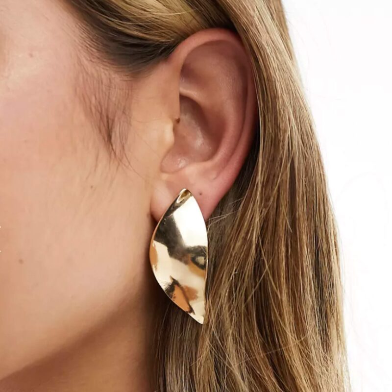 DesignB London - Abstract Statement Earrings in Gold - £8.00