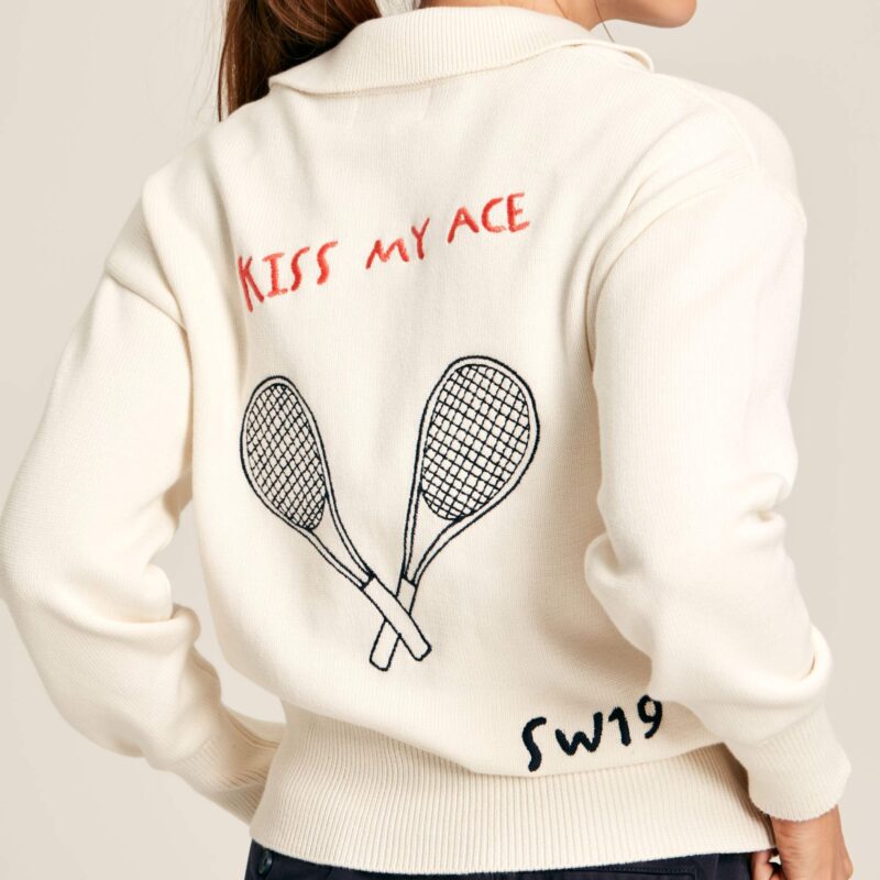 Joules - Cream Jumper with Tennis Embroidery - £79.95