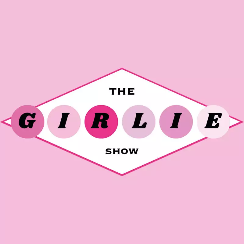 The Girlie Show logo displayed against a pink background.