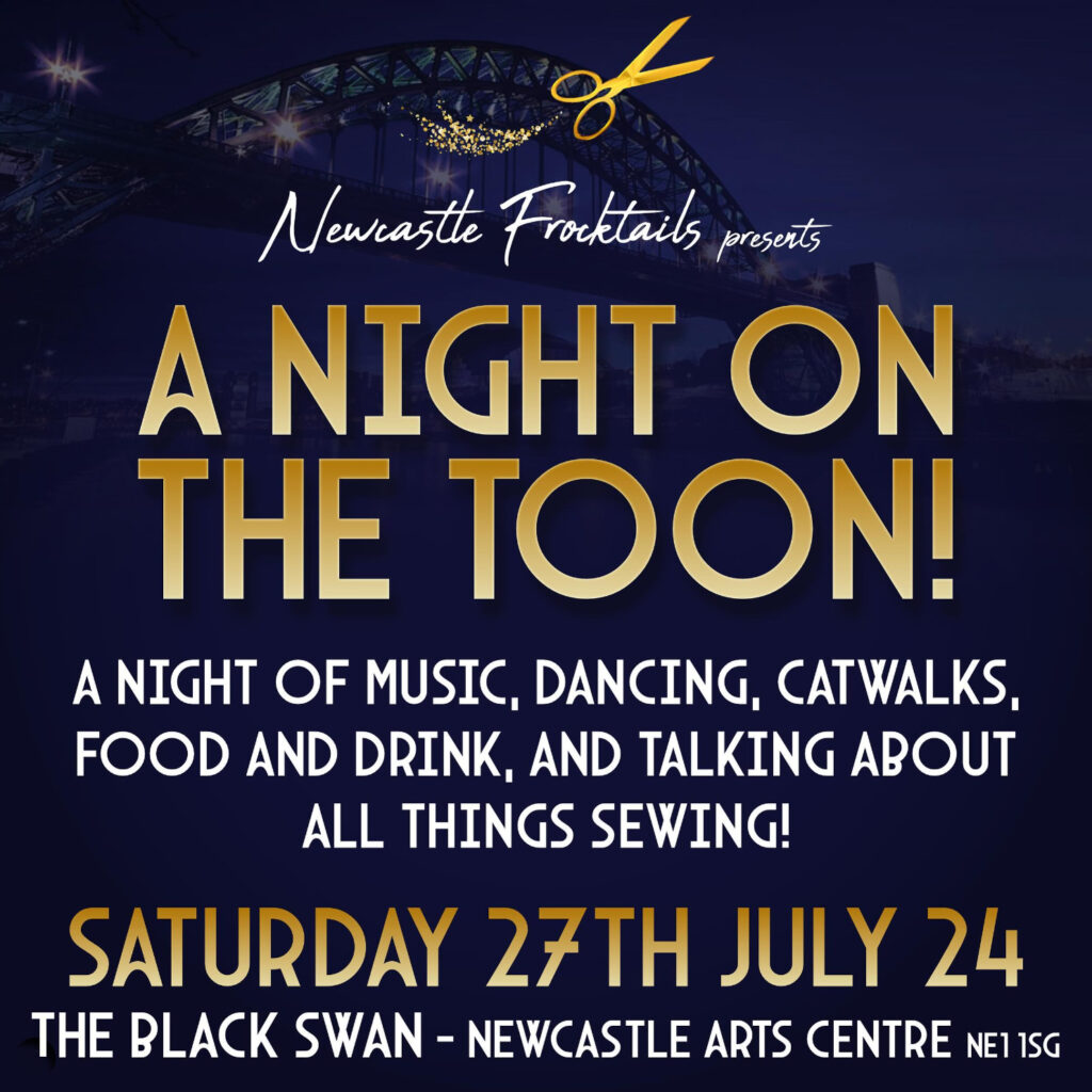 Dark blue background overlaid with gold text. It says: A night on the toon! It gives more details of the event.