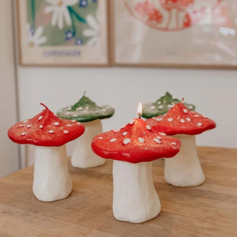 Ajouter Store - Mushroom Dots Wax Candle - £19.99