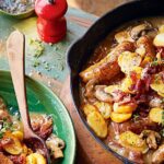 Lazy caramelised onion sausage hotpot