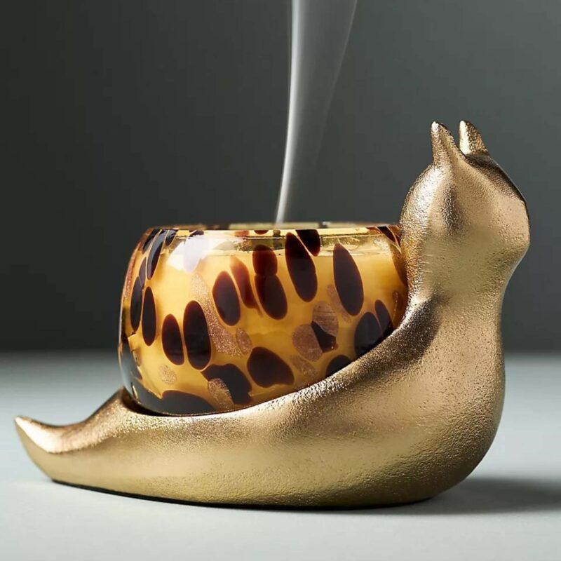 Anthropologie - Figural Snail White Birch & Pumpkin Glass Candle - £26.00 (was £42.00)