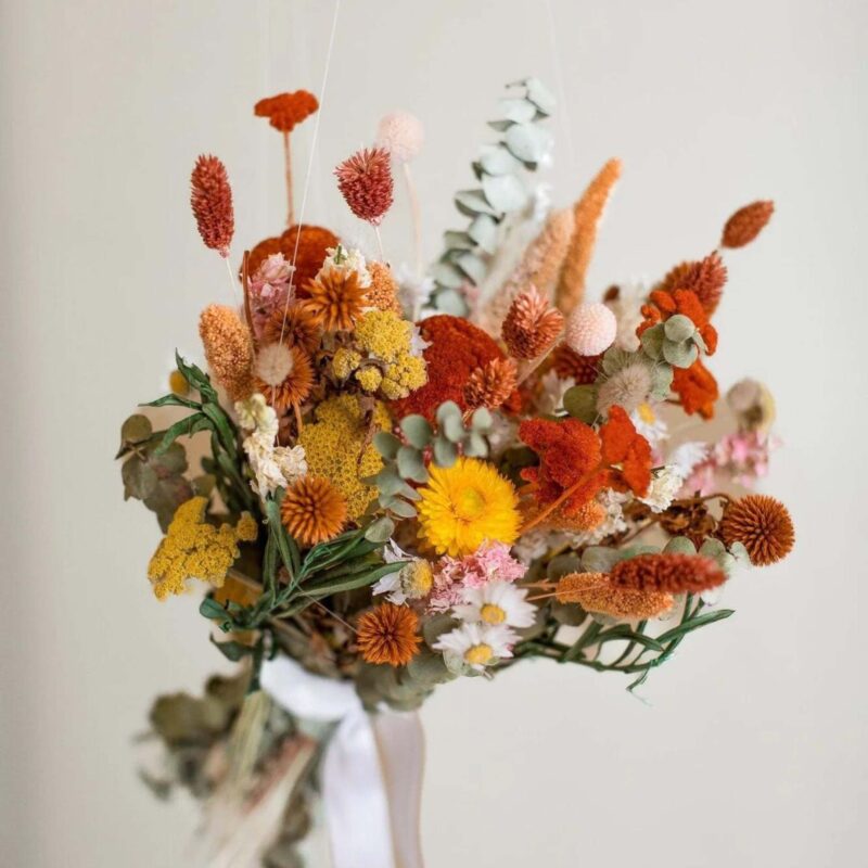 hidden botanics - Burnt Orange Yarrow & Dried Eucalyptus Bouquet