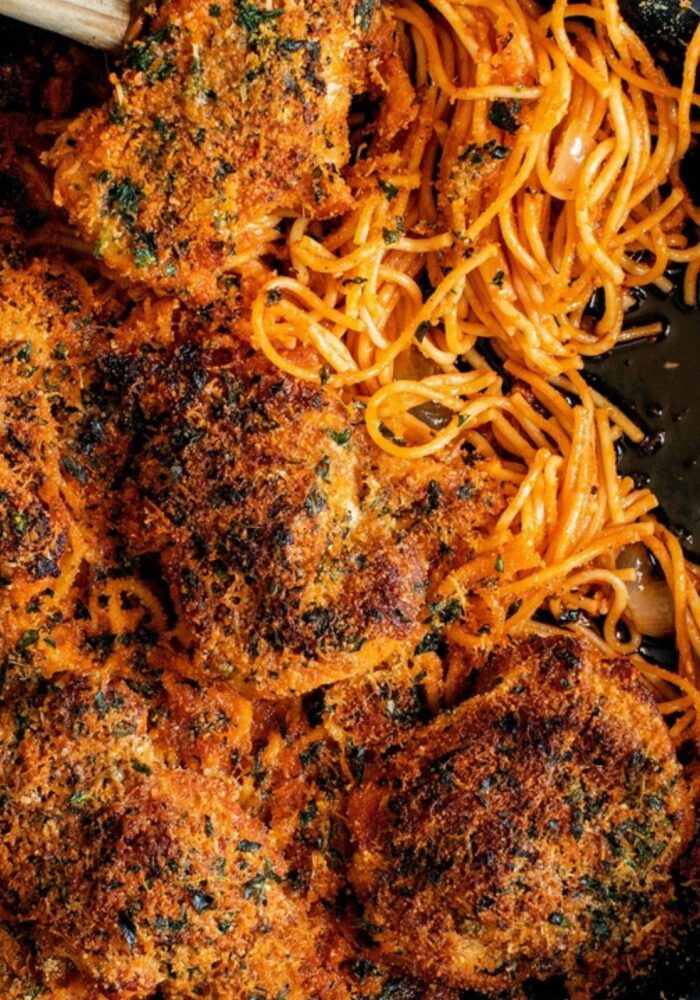 Ottolenghi's one-pan crispy spaghetti and chicken
