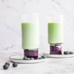 Blueberry matcha latte