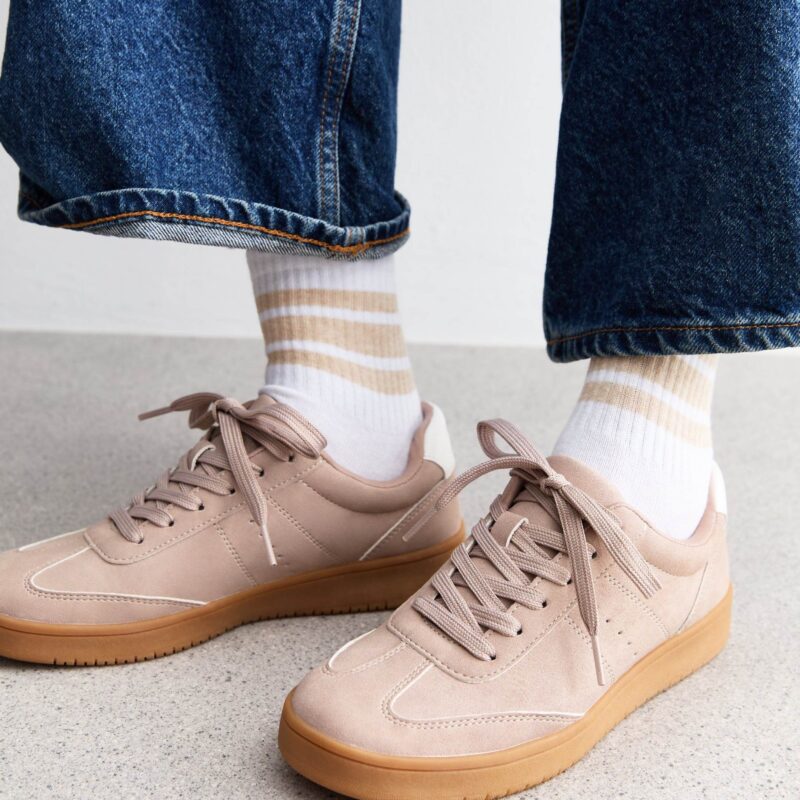 New Look – Mink Suede-Look Trainers - £29.99