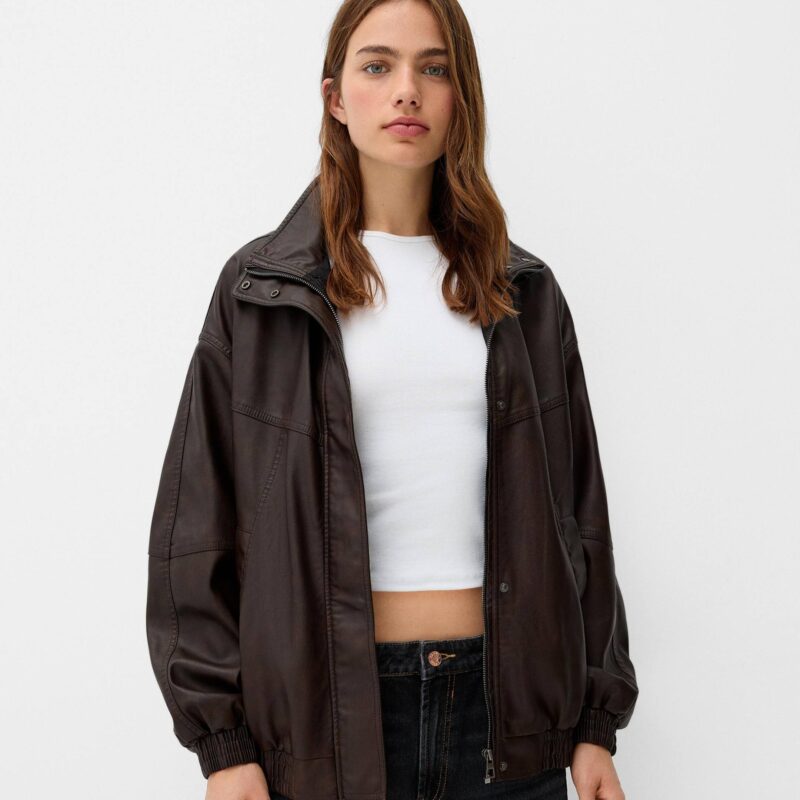Bershka - Oversize Faux Leather Jacket- £49.99