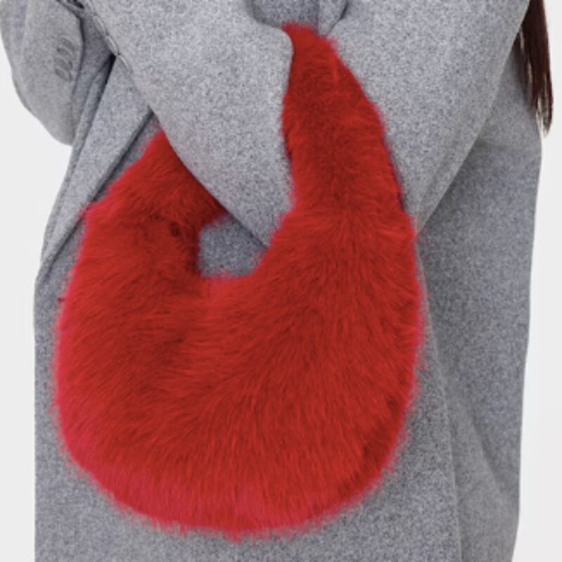 Pretty Little Thing - Faux Fur Curved Handbag - £12.00