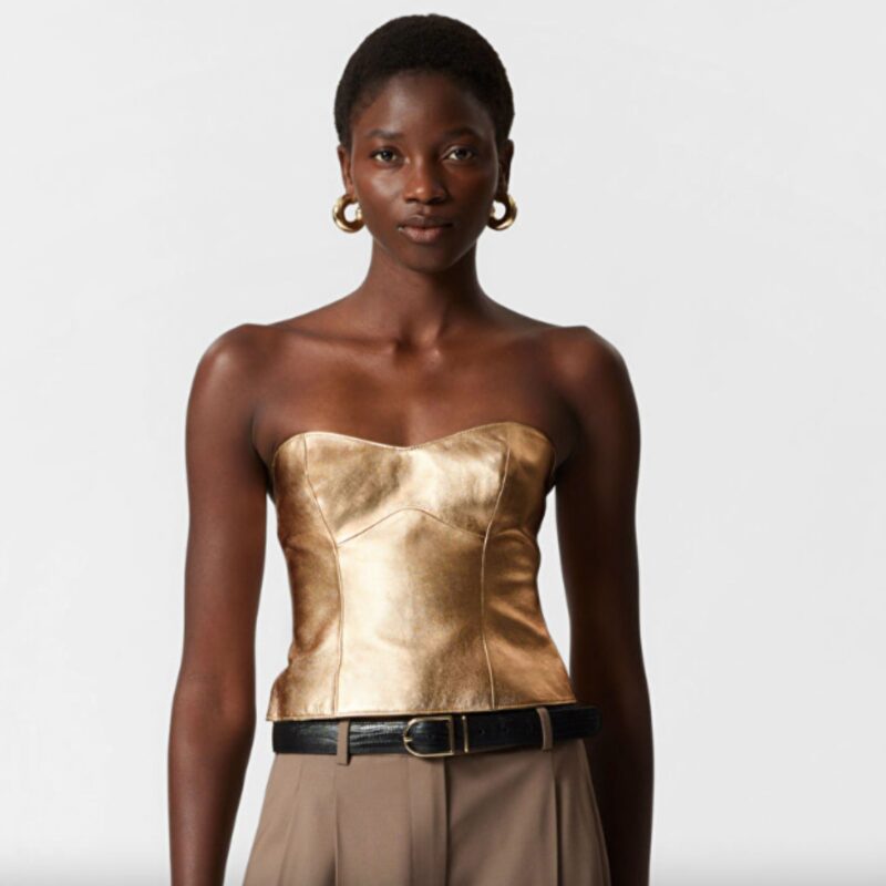 & Other Stories - Metallic Leather Bustier - £145.00