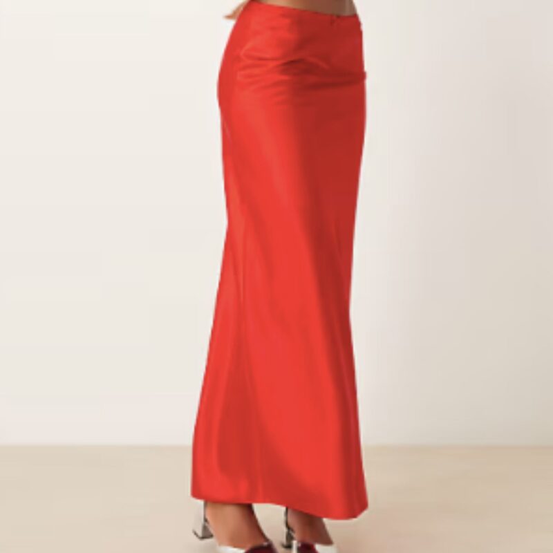 Miss Selfridge - Satin Maxi Skirt in Red - £21.00