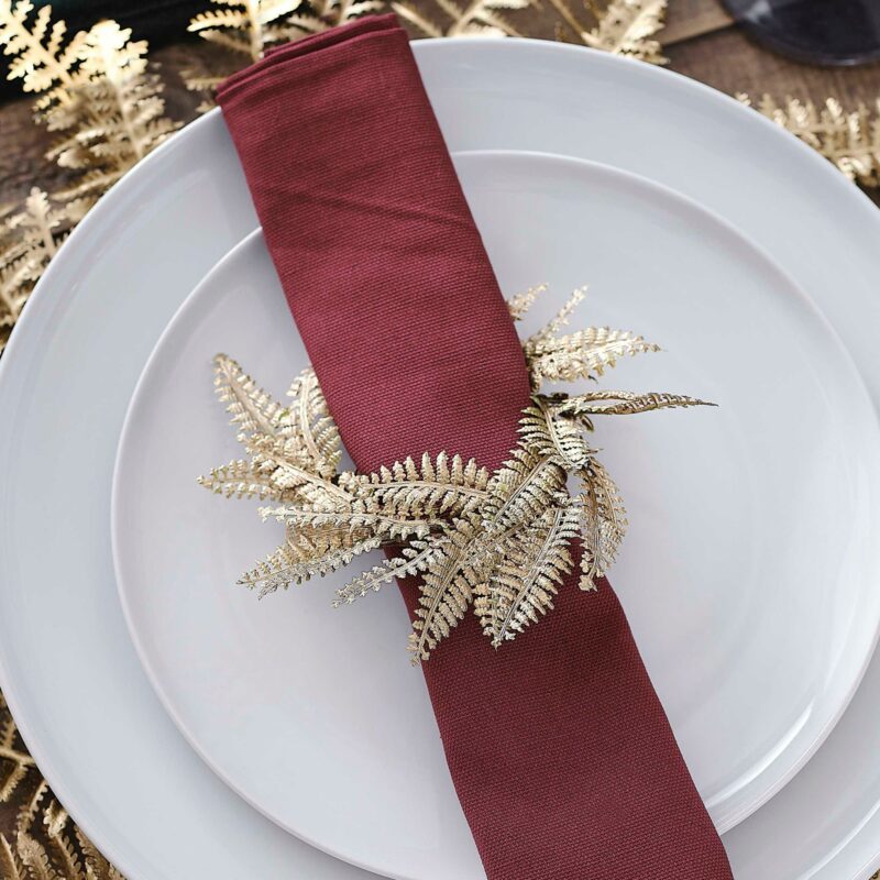Ginger Ray – Gold Fern Napkin Rings (Pack of 4)- £9.99