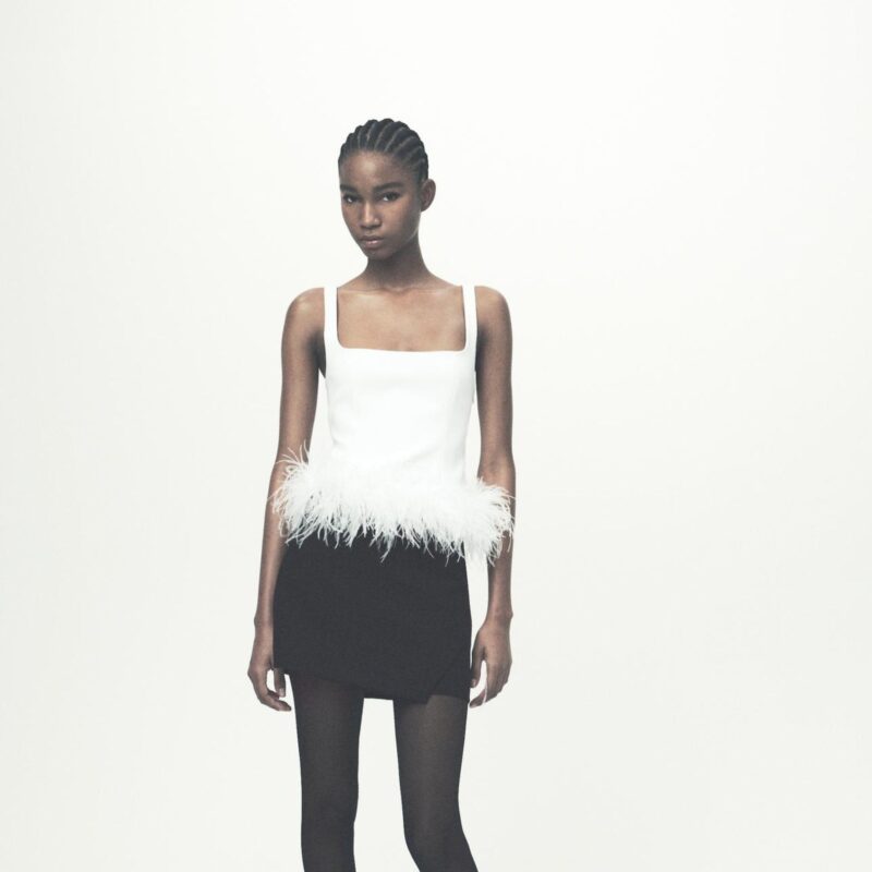 Zara - Feather Stretch Top - £59.99