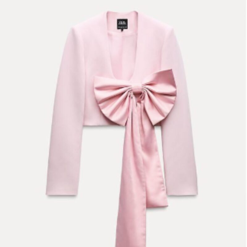 Zara - Cropped Blazer with Satin Bow - £59.99