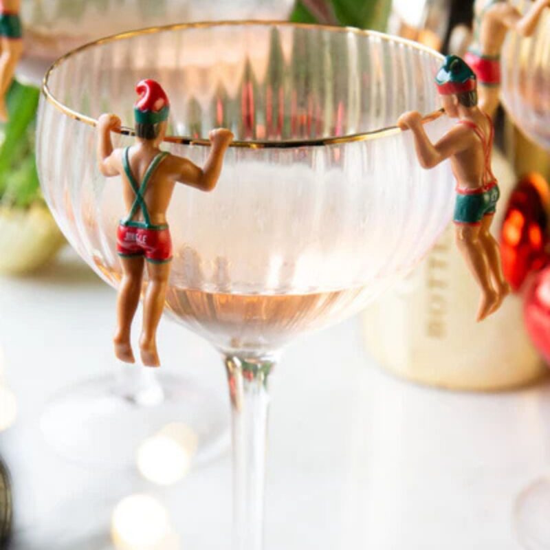 Rockett St George – Christmas Elf Cowboy Drink Markers (Pack of 6) 