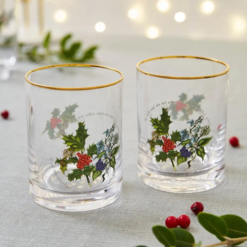 Portmeirion – The Holly and the Ivy Glasses (Set of 4) - £28.40 (was £35.50)