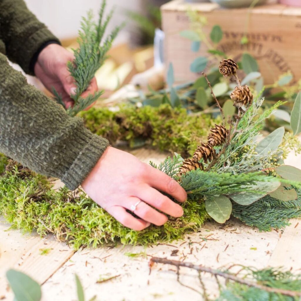 The Flower Folk, Wreath Making Workshop Newcastle 2024