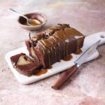 Toffee pear and chocolate loaf cake