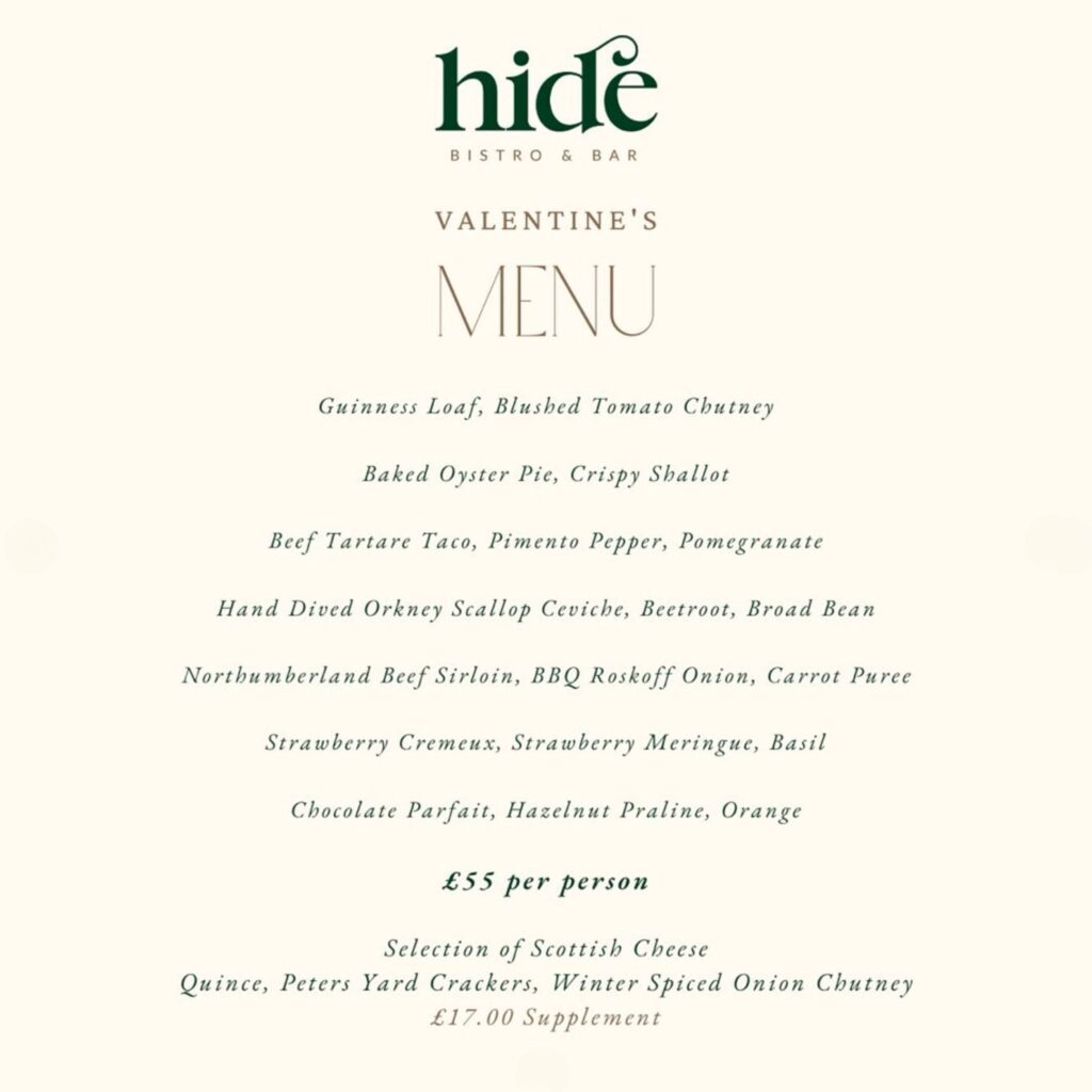 Hide Valentine's Day Menu