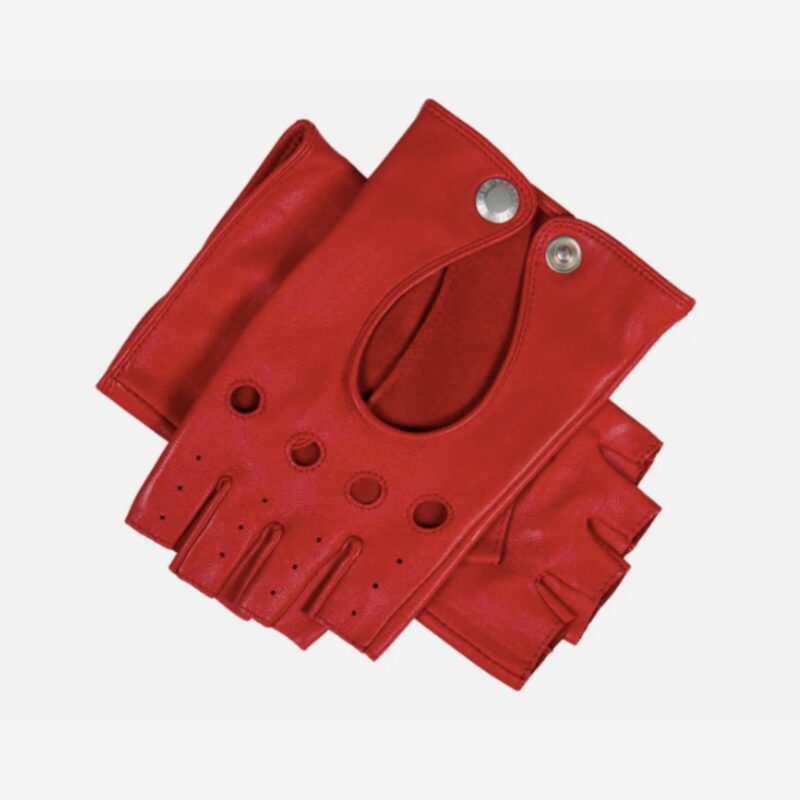 Dents – Red Leather Fingerless Gloves - £55.20 (was £69.00)