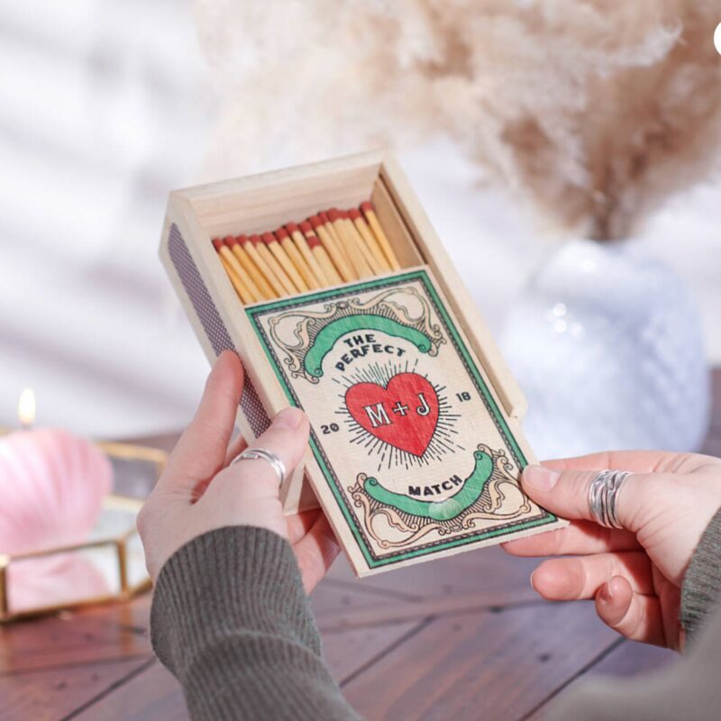 Not on the High Street – Personalised Couples Large Matchbox - £24.00