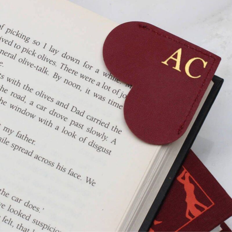 Not On The High Street – Personalised Initial Leather Heart Corner Bookmark - £13.00