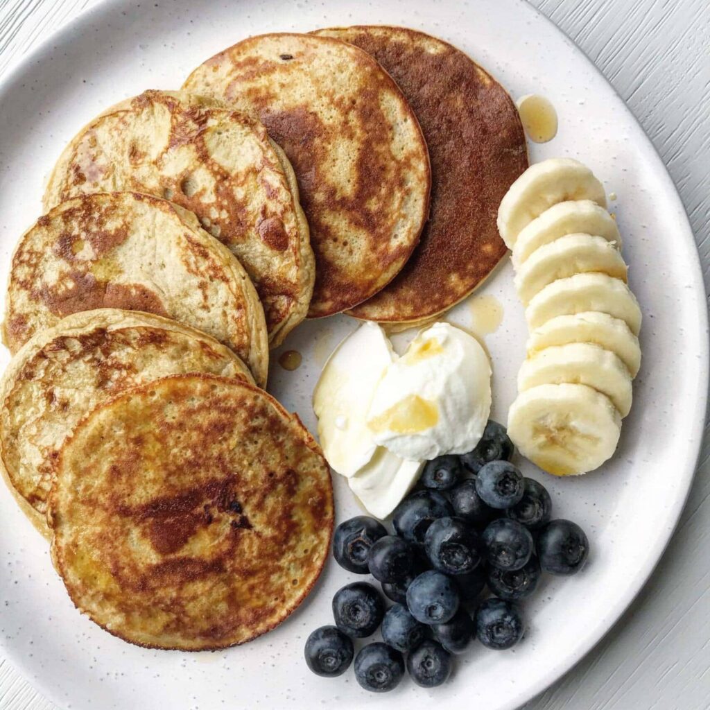 Banana and protein powder pancakes