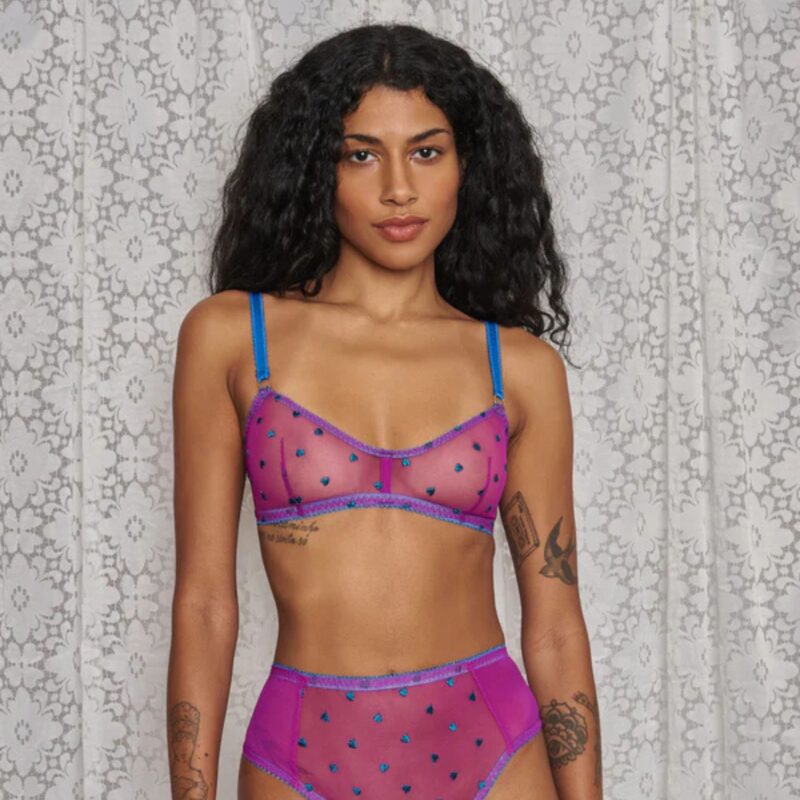 Dora Larson – Mabel Heart Embroidery Bralette - £62.00
