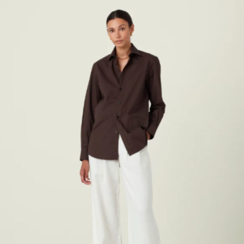With Nothing Underneath – The Boyfriend Shirt (Chocolate) - £95.00 
