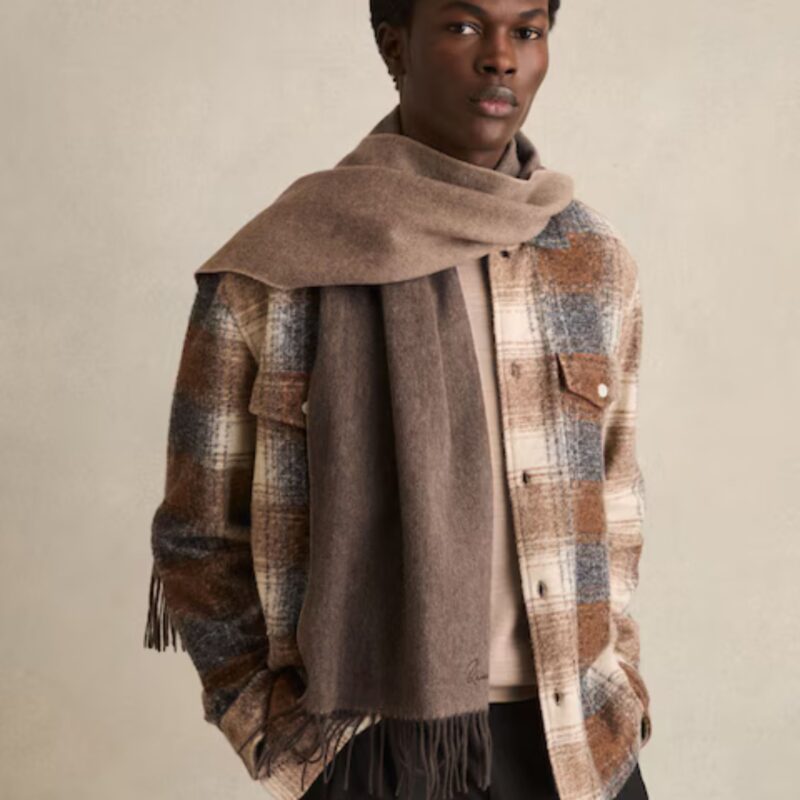Reiss – Wool and Cashmere Scarf (Taupe) - £58.00
