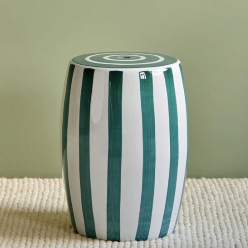 Rose & Grey – Green Striped Side Table - £159.90