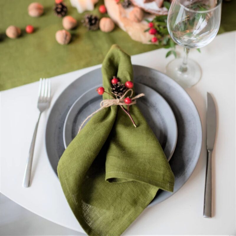 Etsy – Olive Green Linen Napkins - £4.82