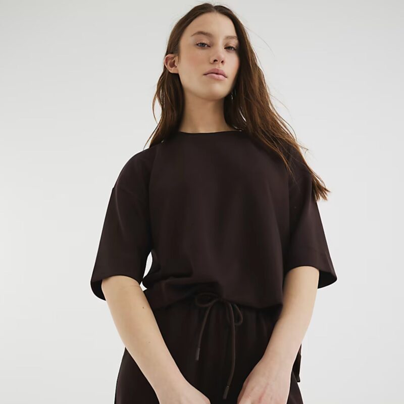 River Island – Brown Boxy T-Shirt - £26.00