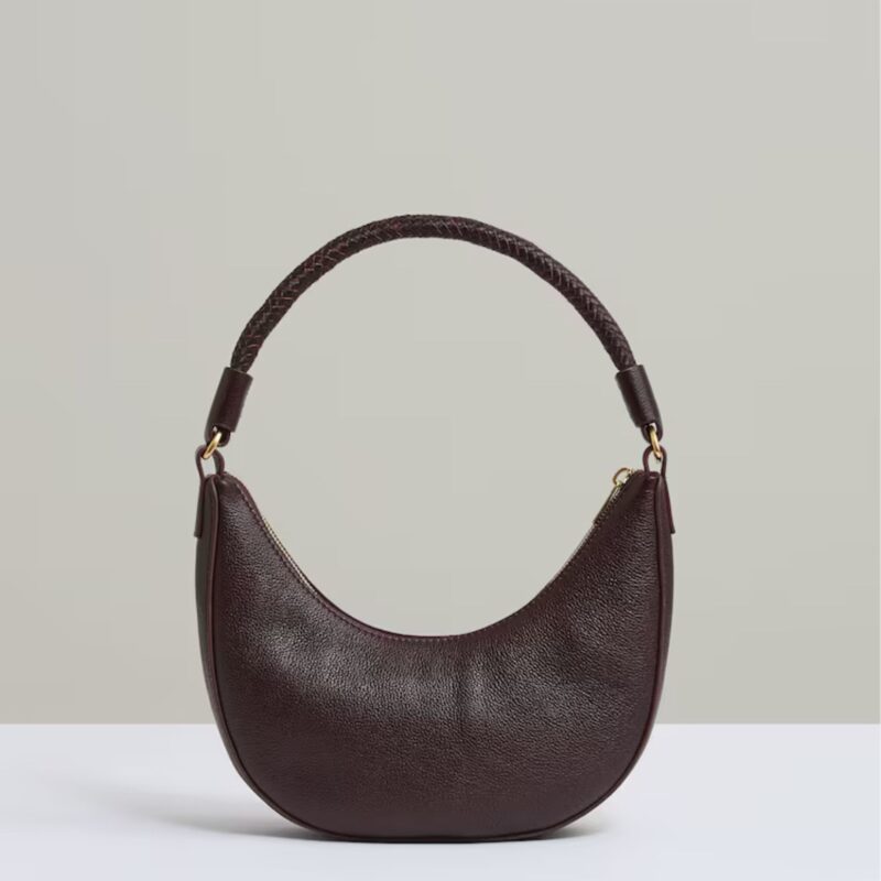 Reiss – Oxblood Half-Moon Shoulder Bag - £158.00