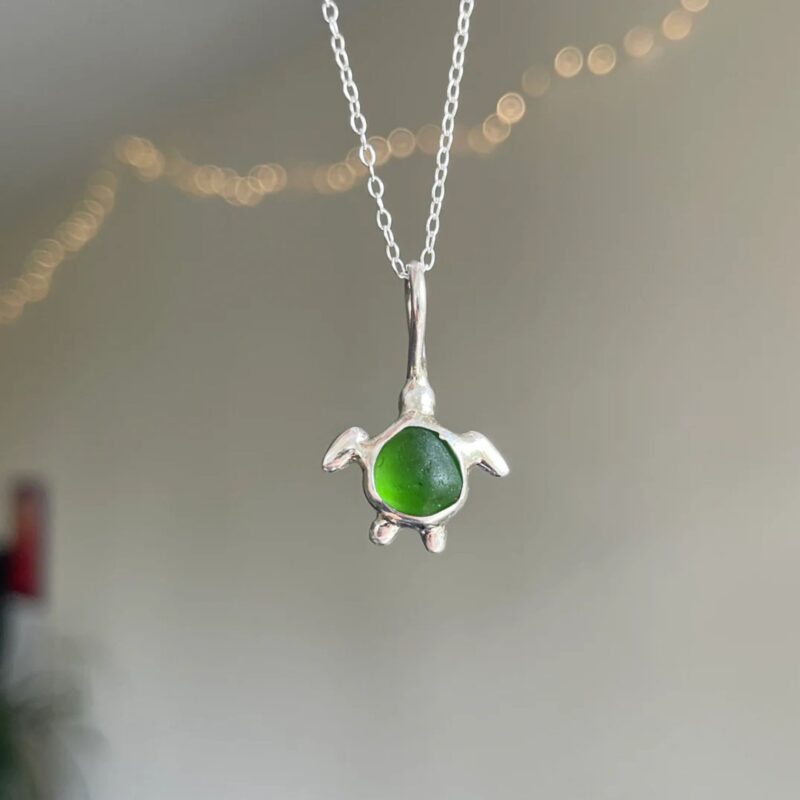 Sea Glass Turtle Necklace - £69.99