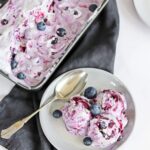 No-churn blueberry swirl ice cream